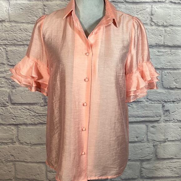Doe & Rae chiffon ruffle sleeve blouse - Picture 1 of 8